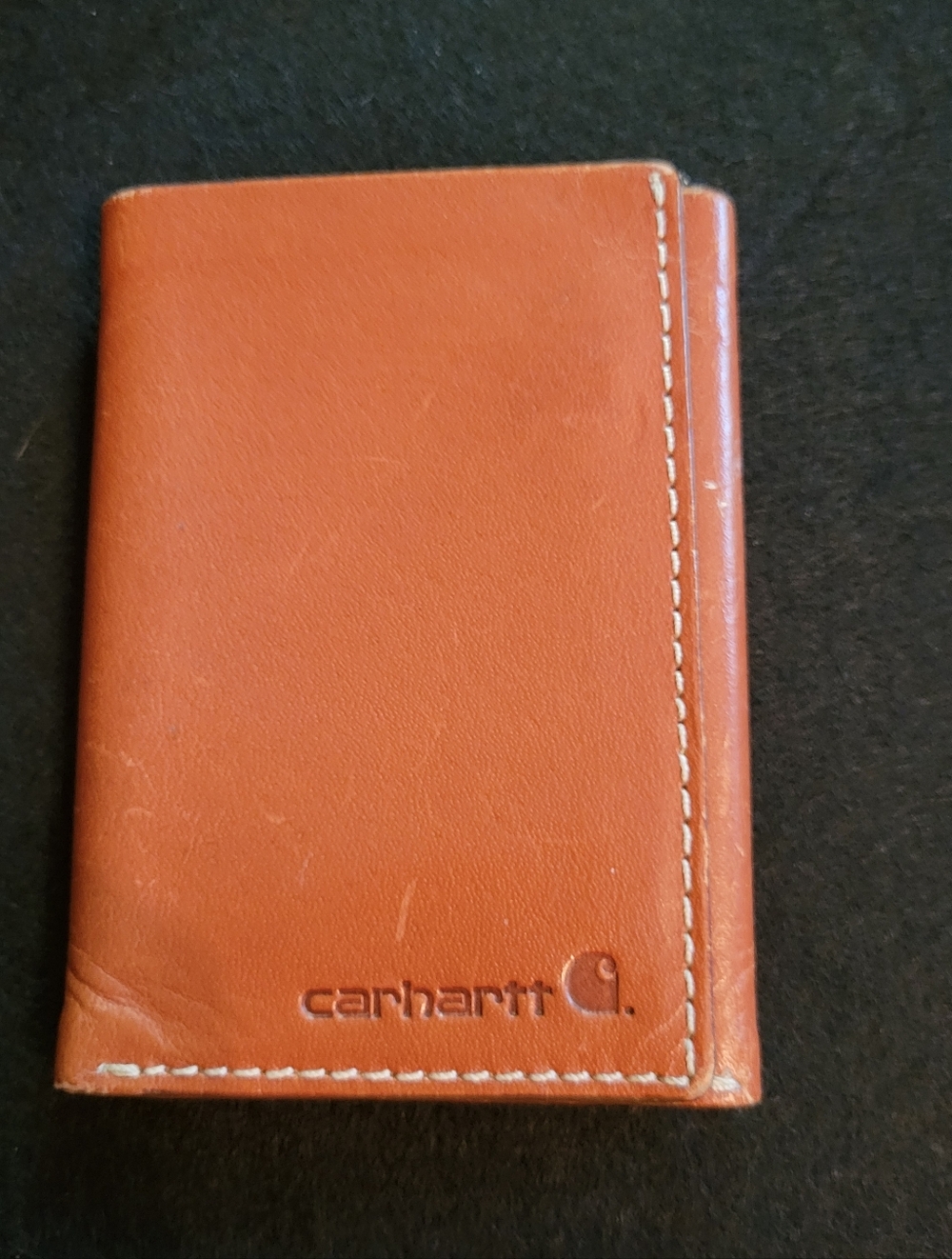 Carhartt Caramel Leather Trifold Wallet